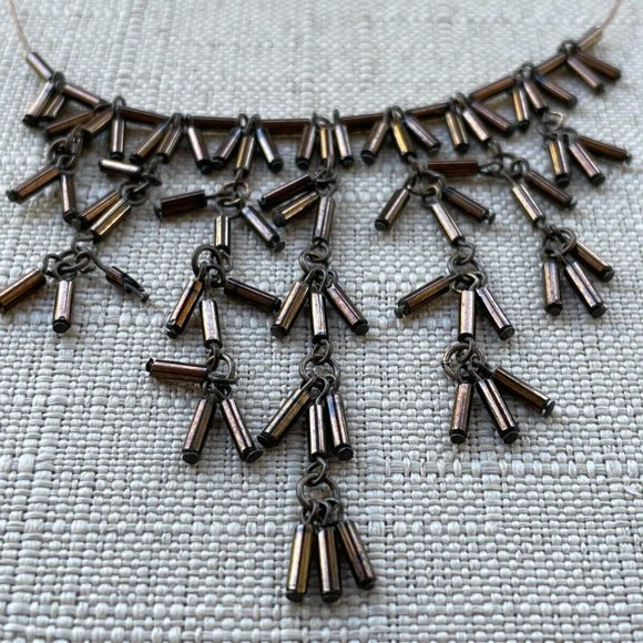 Women Necklace Brown Tone Fashion Jewelry Statement Necklace - Picture 8 of 12